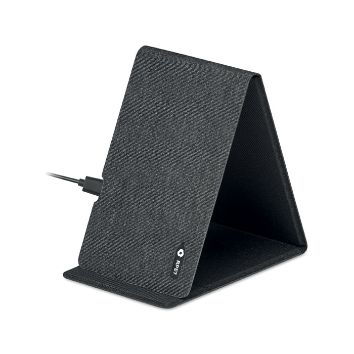 Chargeur pliable sans fil publicitaire 10W TRIANLESS Gris foncé